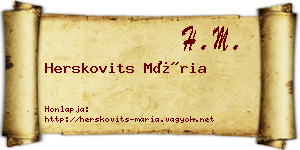 Herskovits Mária névjegykártya